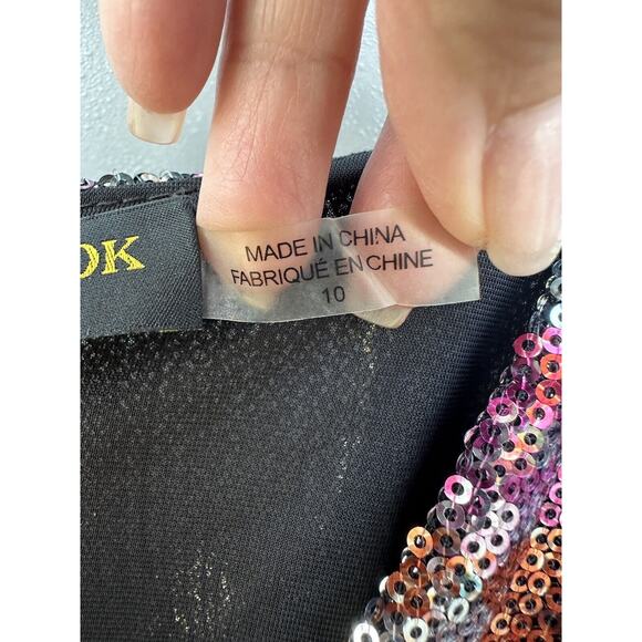 NWT Ramy Brook Auerbach Multicolor All Over Sequin Ruched Mini Dress Sz 10 $795 - Picture 12 of 16